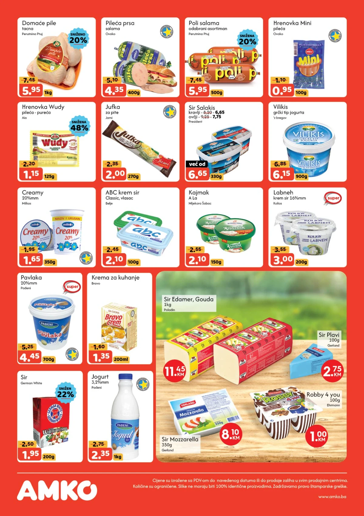 AMKO katalog strana 2 – mliječni proizvodi, sirevi, jogurti i delikatese