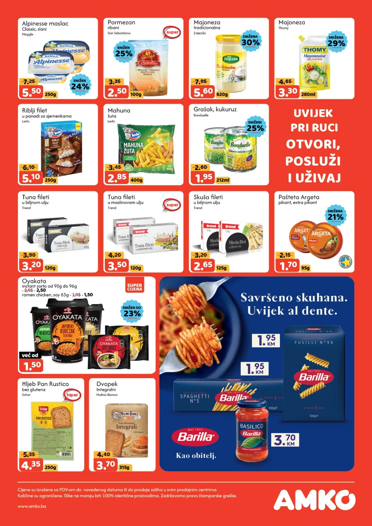 AMKO katalog strana 3 – tjestenina, konzerve, majoneza i prehrambeni proizvodi