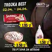 Best akcija Tri poena za uštedu prehrana i kućne potrepštine na sniženju do 04. aprila 2026.