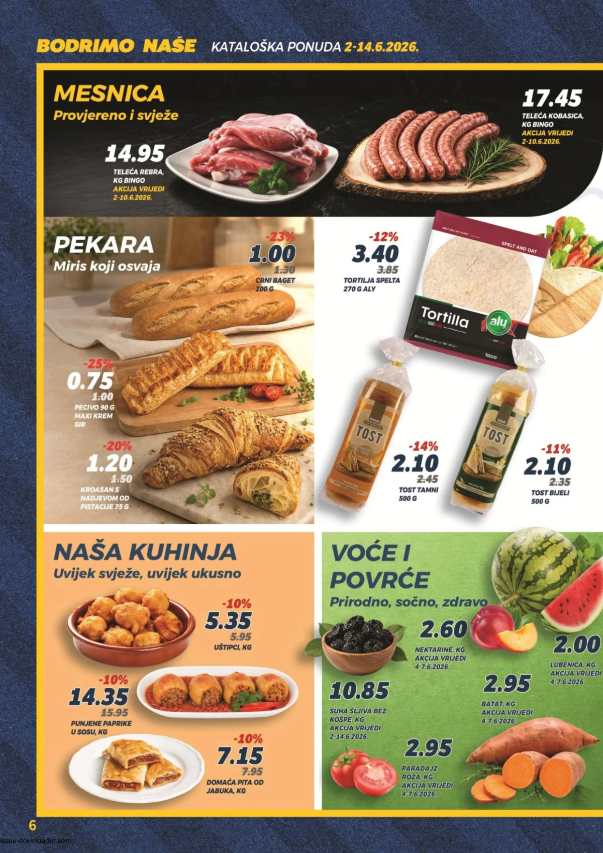 Bingo mesnica pekara voće i povrće akcija