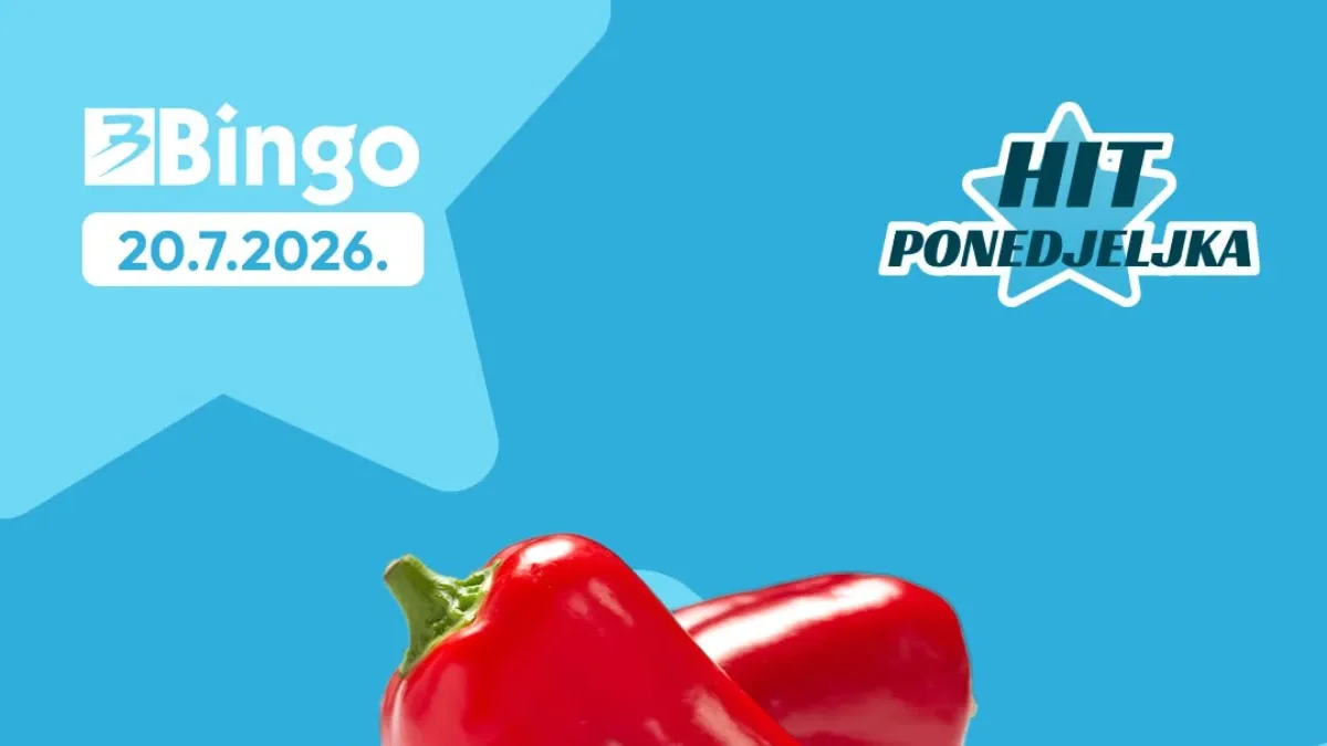Bingo Hit Ponedjeljka 20.07.2026. – crvena roga paprika po cijeni od 2,95 KM/kg