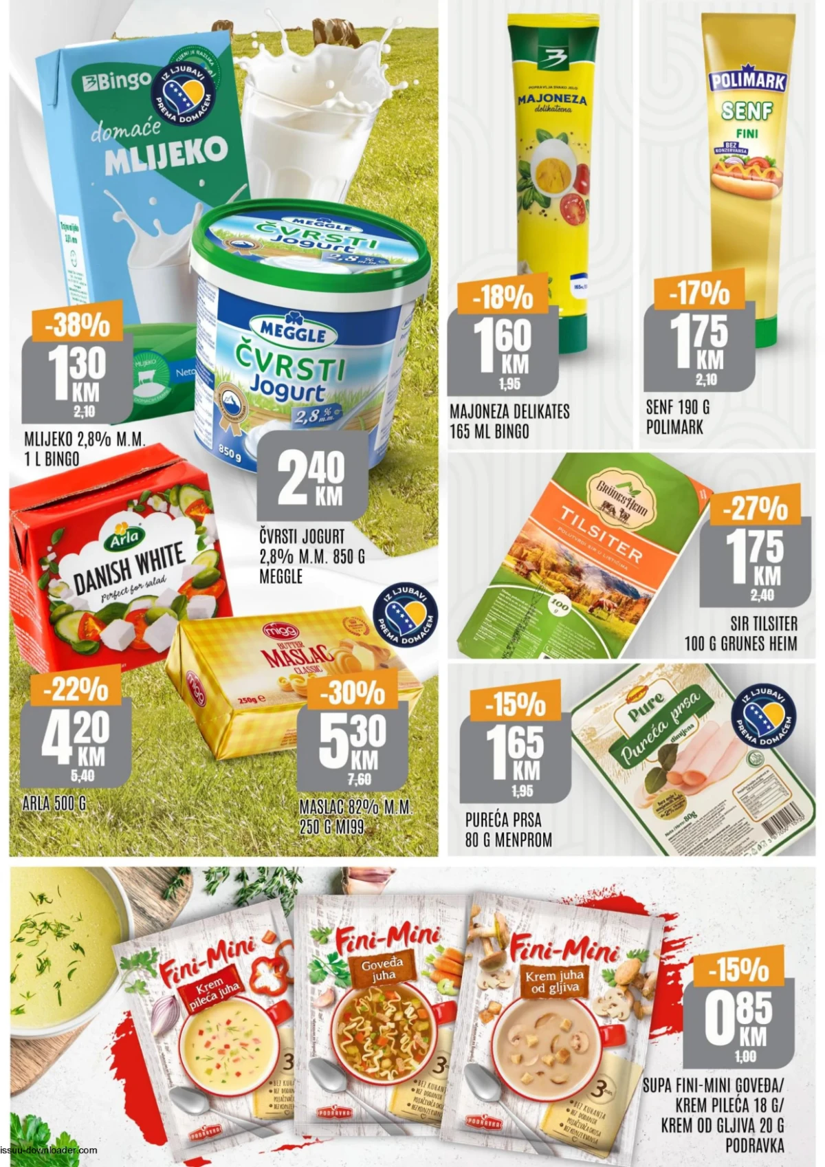 Mlijeko, jogurt, maslac i sirevi na akciji u Bingu