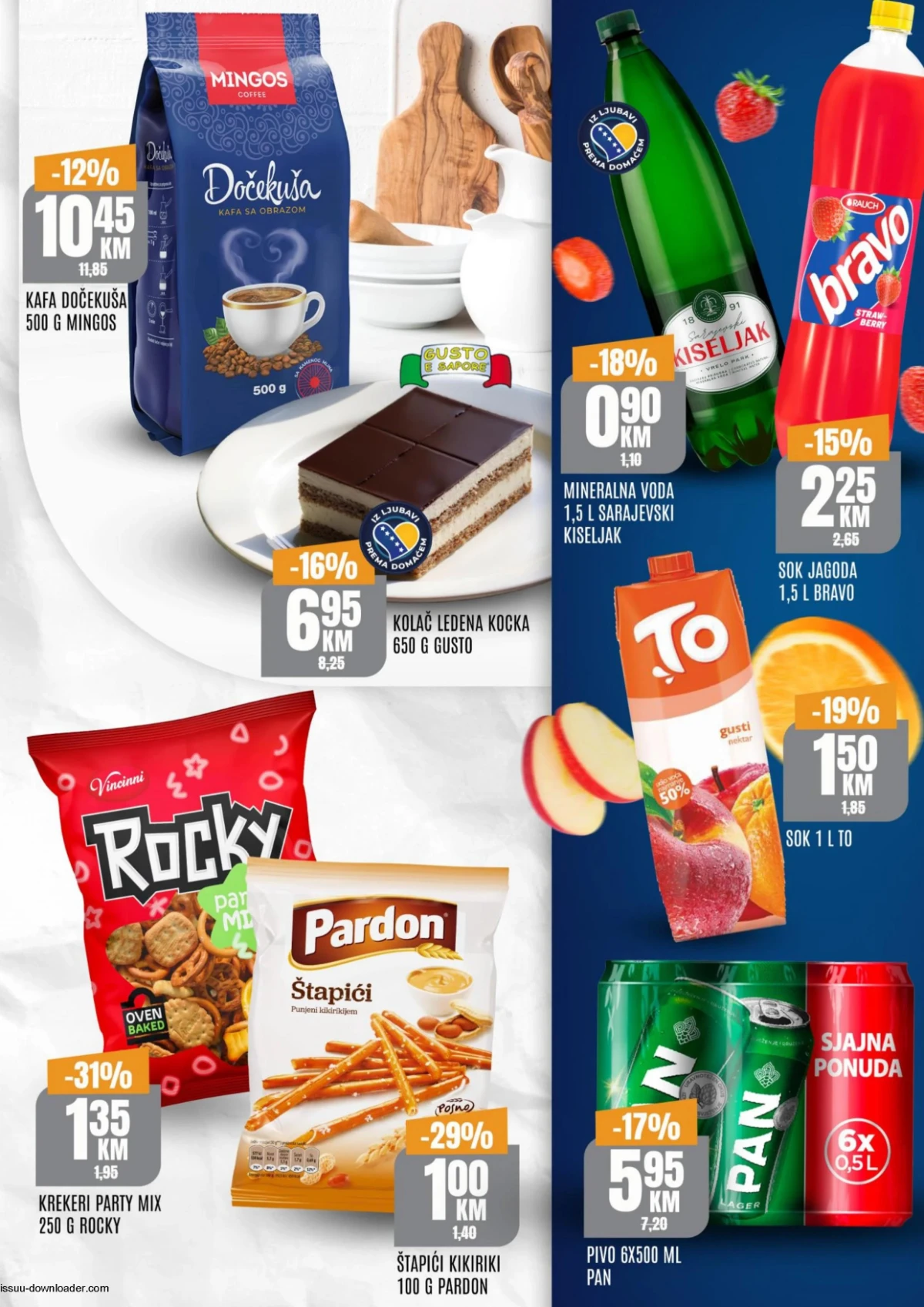 Kafa, sokovi, mineralna voda i pivo na akciji