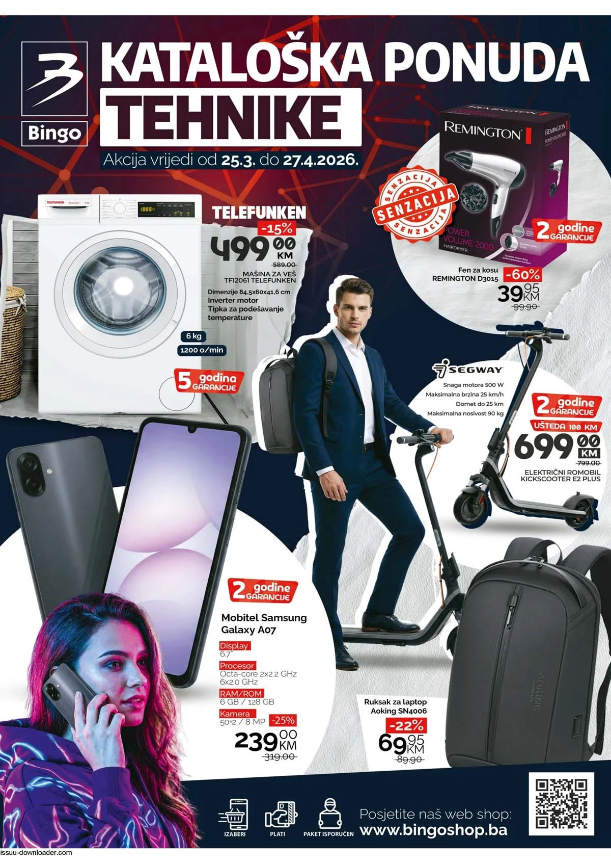 Bingo akcija tehnike sniženja televizori bijela tehnika uređaji katalog do 27.04.2026 Bosna i Hercegovina