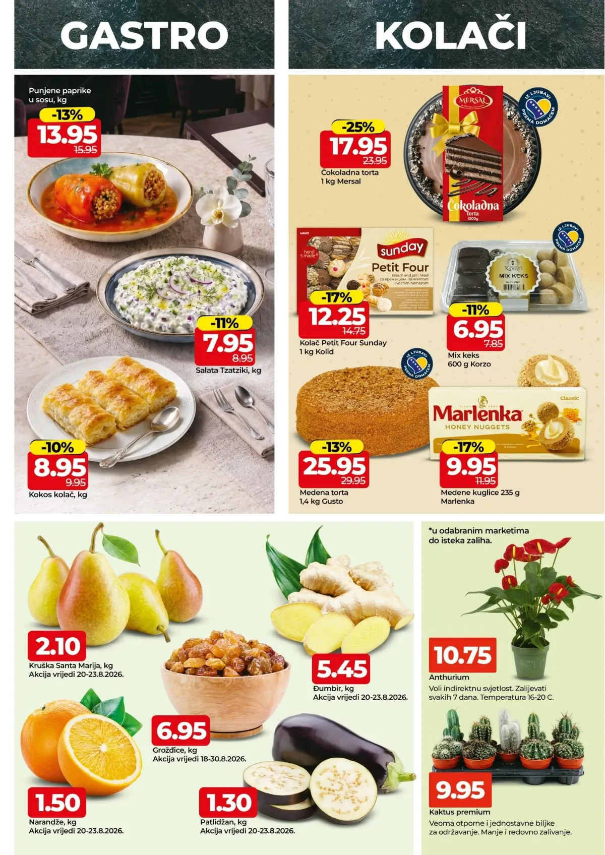 Bingo katalog do 30.08.2026. – gastro ponuda, kolači, voće i povrće