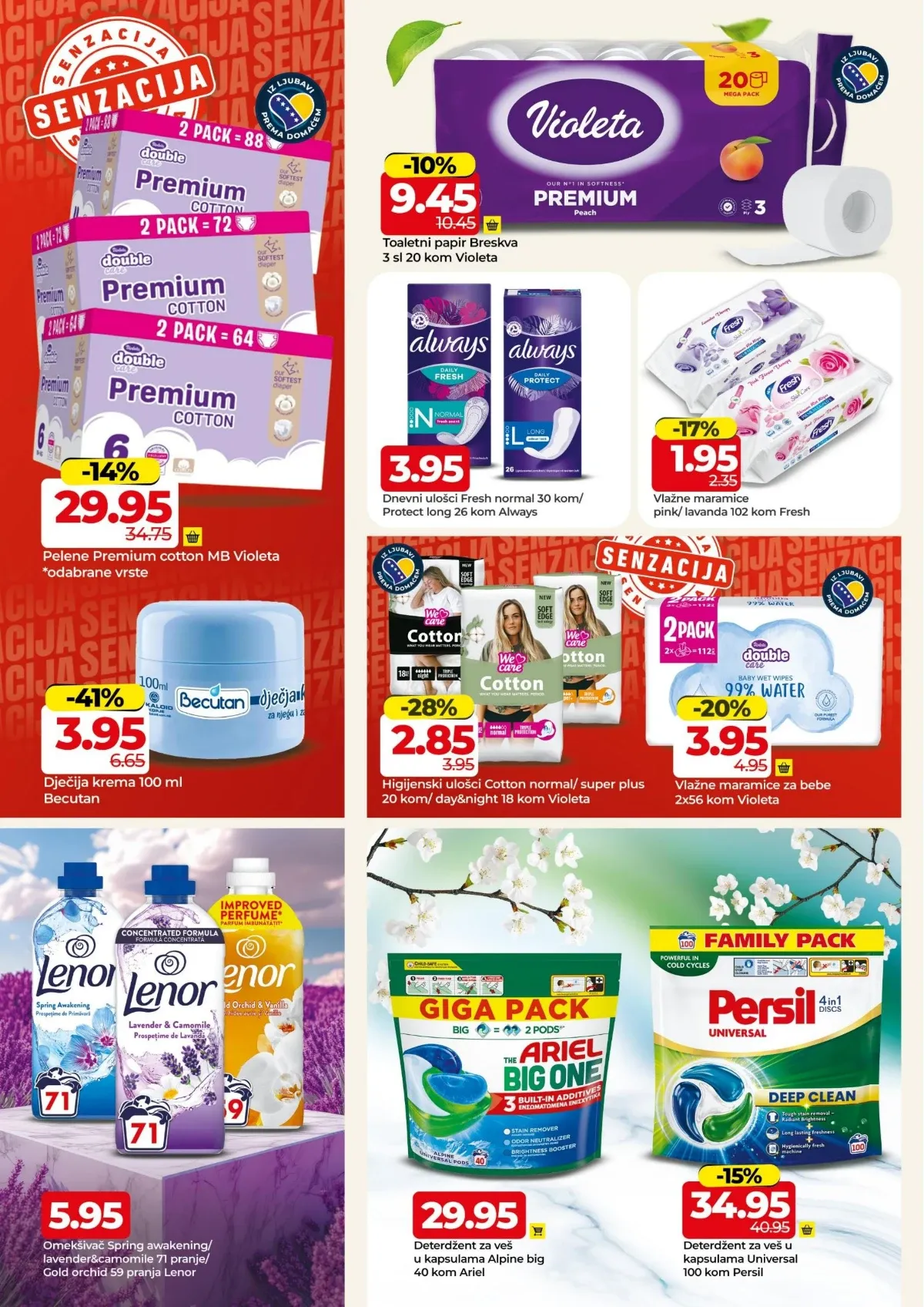 Bingo katalog do 30.08.2026. – pelene, vlažne maramice, deterdženti i proizvodi za domaćinstvo