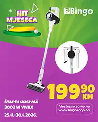Bingo hit mjeseca štapni usisivač Vivax 300W cijena 199,90 KM akcija do 30.04.2026 BiH