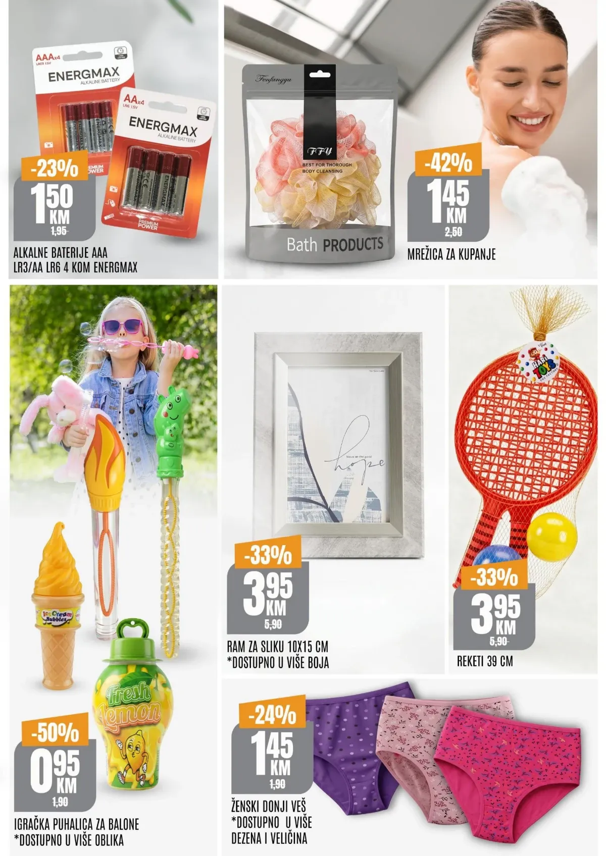 Bingo ponuda – igračke, baterije, mrežica za kupanje, ramovi i ženski veš