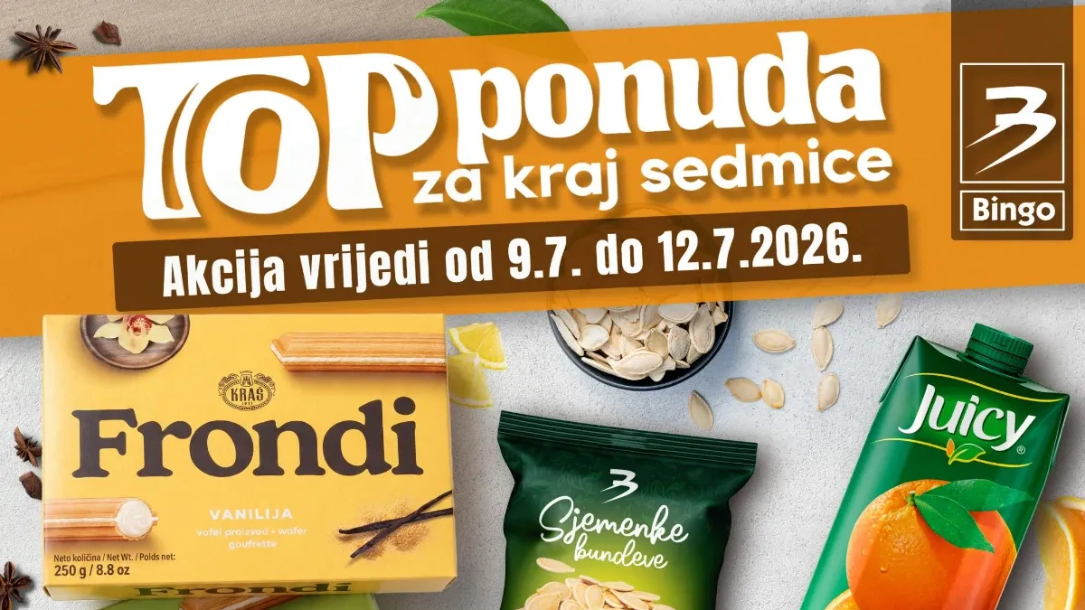 Bingo TOP ponuda za kraj sedmice od 09. do 12.07.2026 – vikend akcija sa popustima do 42%