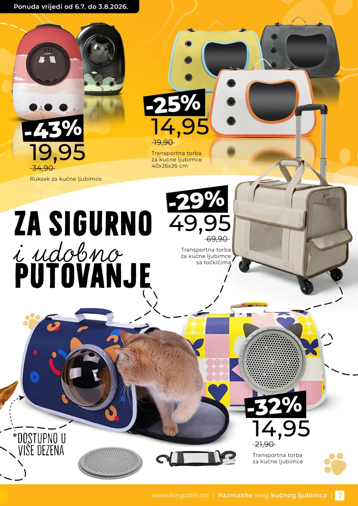Bingo VAW MAW ponuda – transportne torbe i ruksaci za kućne ljubimce