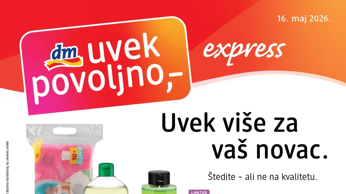 dm Uvek povoljno akcija maj 2026 – kozmetika, nega, kućna hemija i baby proizvodi do 31.05.2026