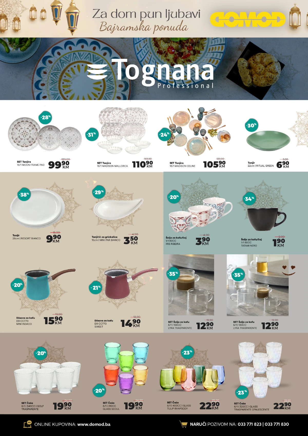 DOMOD katalog strana 5 tanjiri šolje čaše i Tognana posuđe na akciji