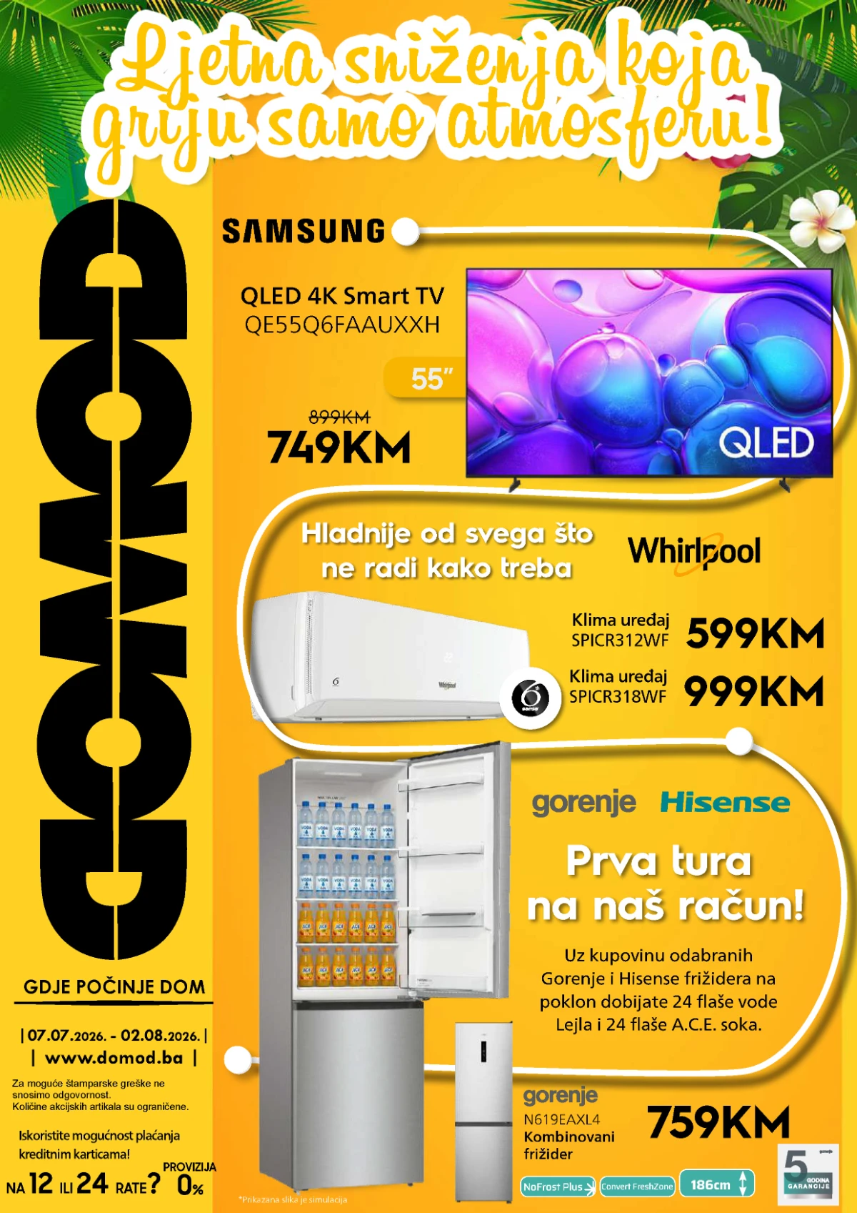 Domod katalog sa ljetnim sniženjima na televizore, klime, bijelu tehniku i kućanske aparate do 02.08.2026.