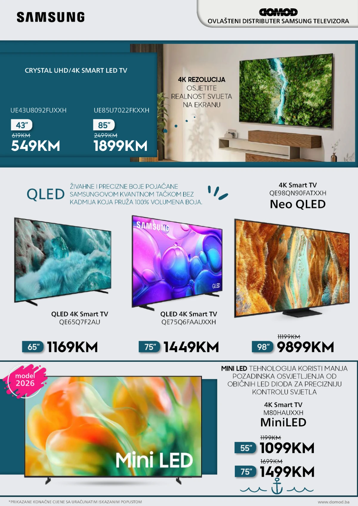 Domod katalog Samsung televizori i Smart TV ponuda