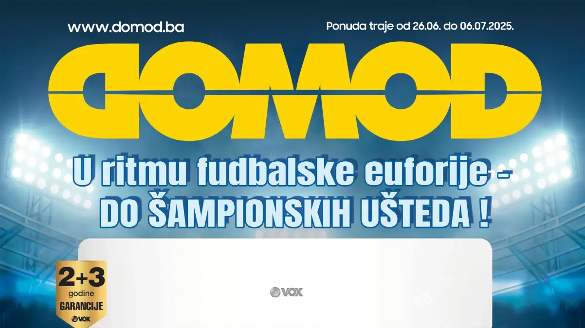 Domod katalog do 50% popusta na tehniku, televizore i bijelu tehniku do 06.07.2026