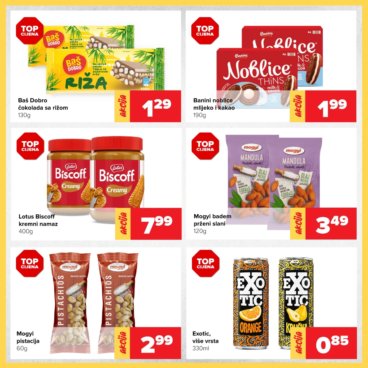 Đurić vikend akcija 05-07.06.2026 – čokolade, Biscoff namaz, pistacija i Exotic sok po akcijskim cijenama
