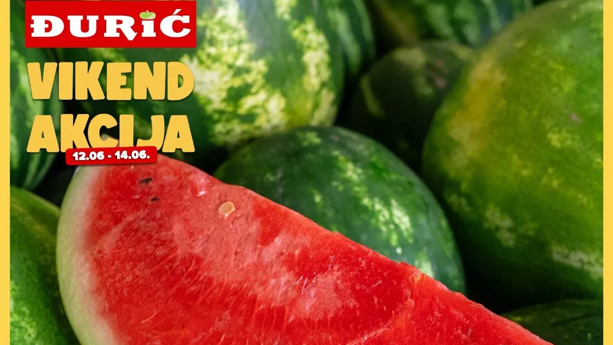 Đurić vikend akcija do 14.06.2026 – voće, povrće, meso, prehrana i kućne potrepštine po akcijskim cijenama