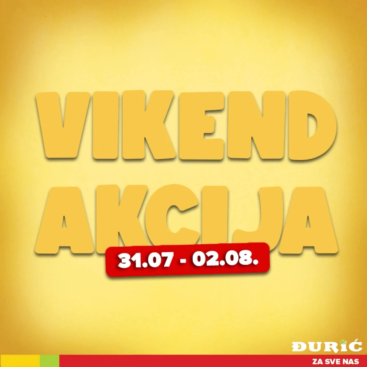 Đurić vikend akcija od 31.07. do 02.08.2026. – Niske cijene paprike, krompira, paradajza, breskvi, grožđa i Lenka sladoleda