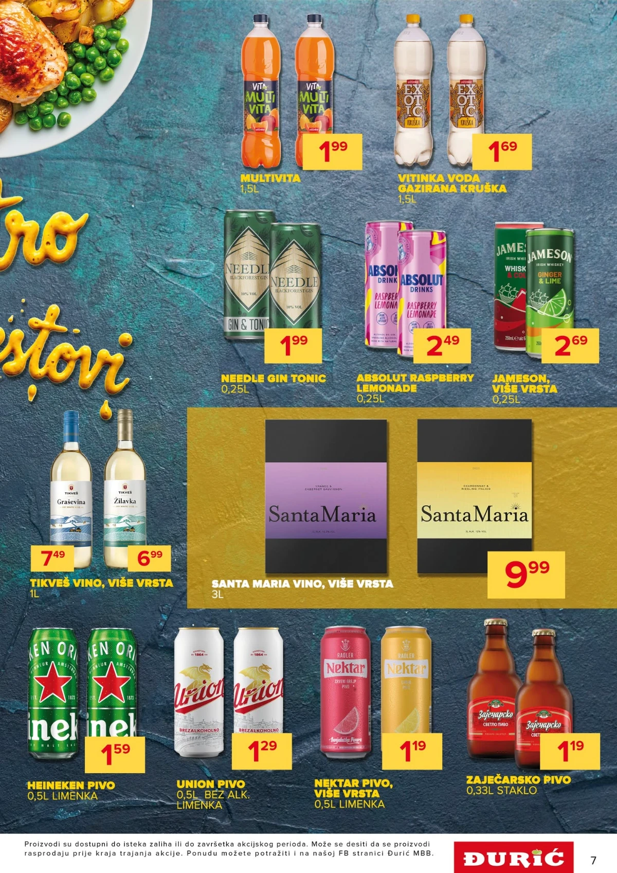 Đurić Supermarket katalog – sokovi, vina, piva i druga pića po akcijskim cijenama