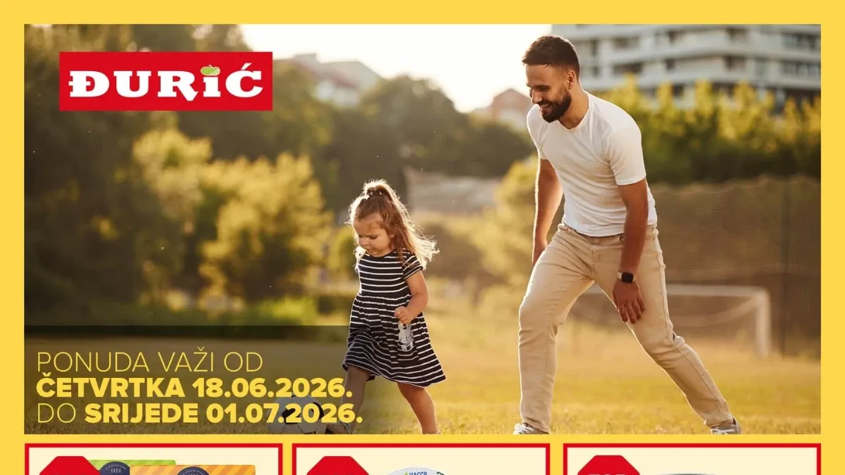 Đurić katalog do 01.07.2026 – prehrana, delikatese, piće i ljetne akcije po nižim cijenama