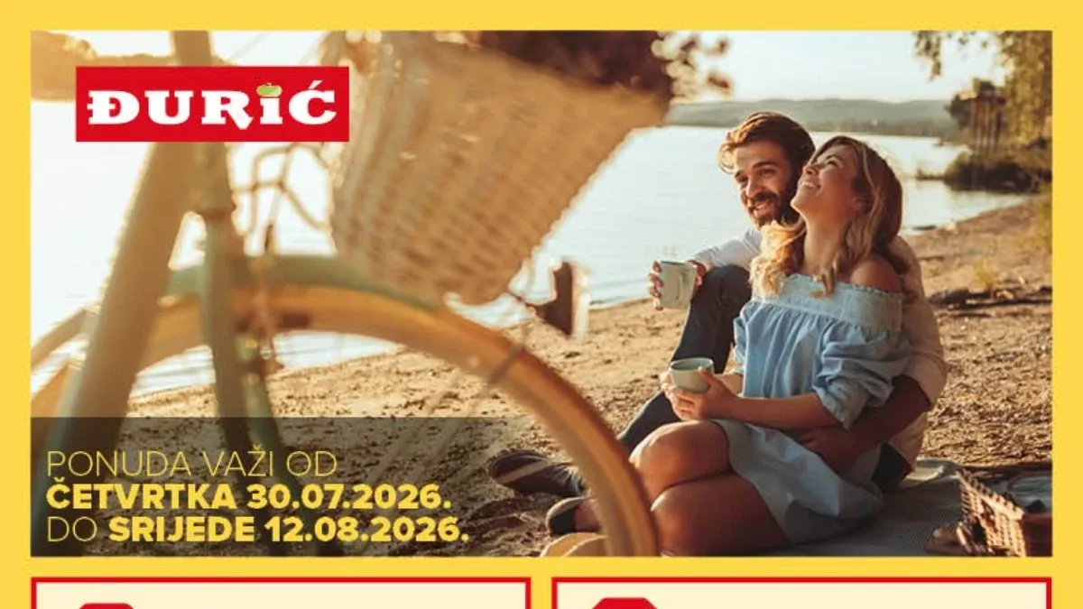 Novi Đurić Supermarket katalog do 12.08.2026. – prehrana, piće, delikatese, proizvodi za domaćinstvo i akcijske cijene