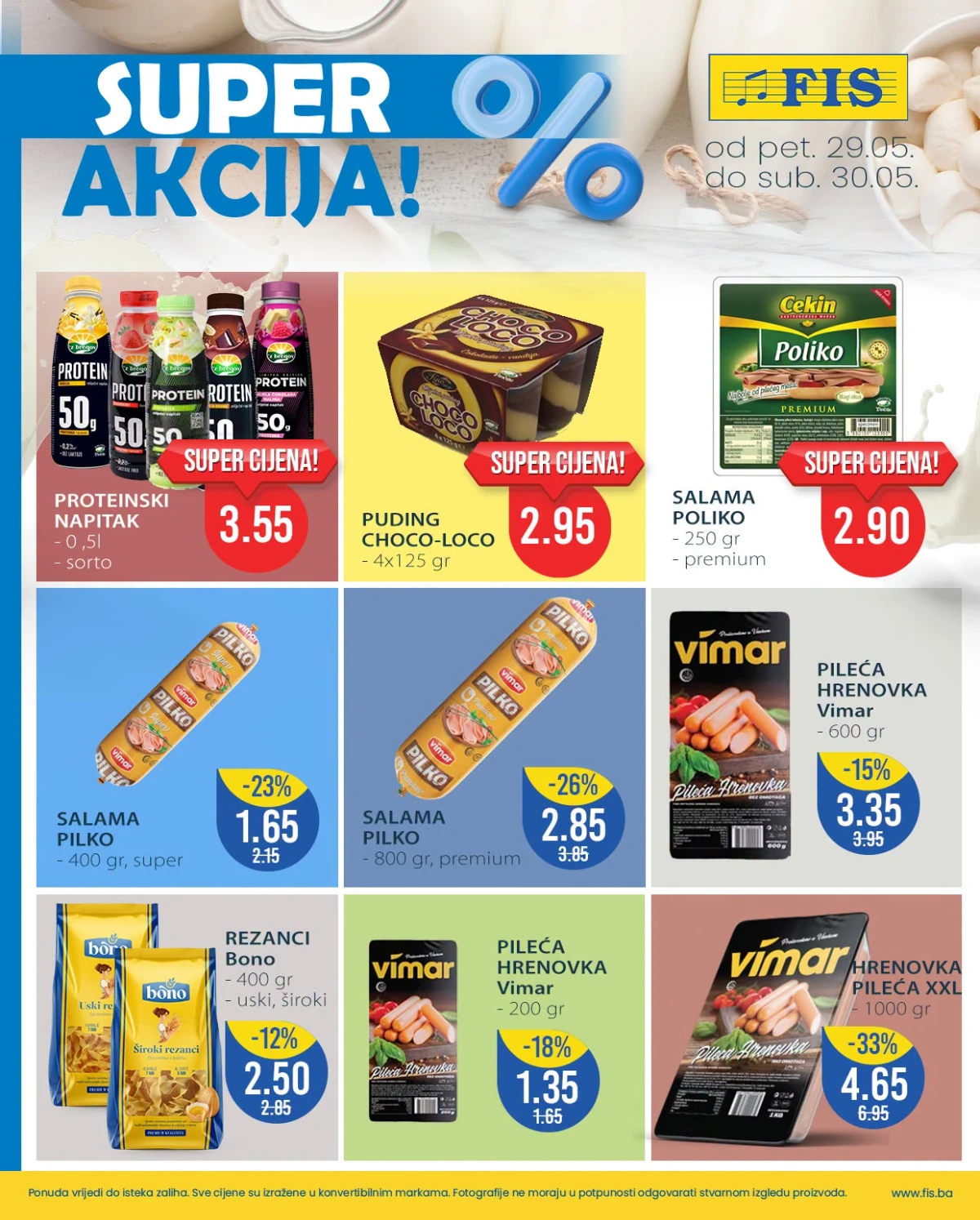 FIS akcija salame, proteinski napici i puding maj 2026