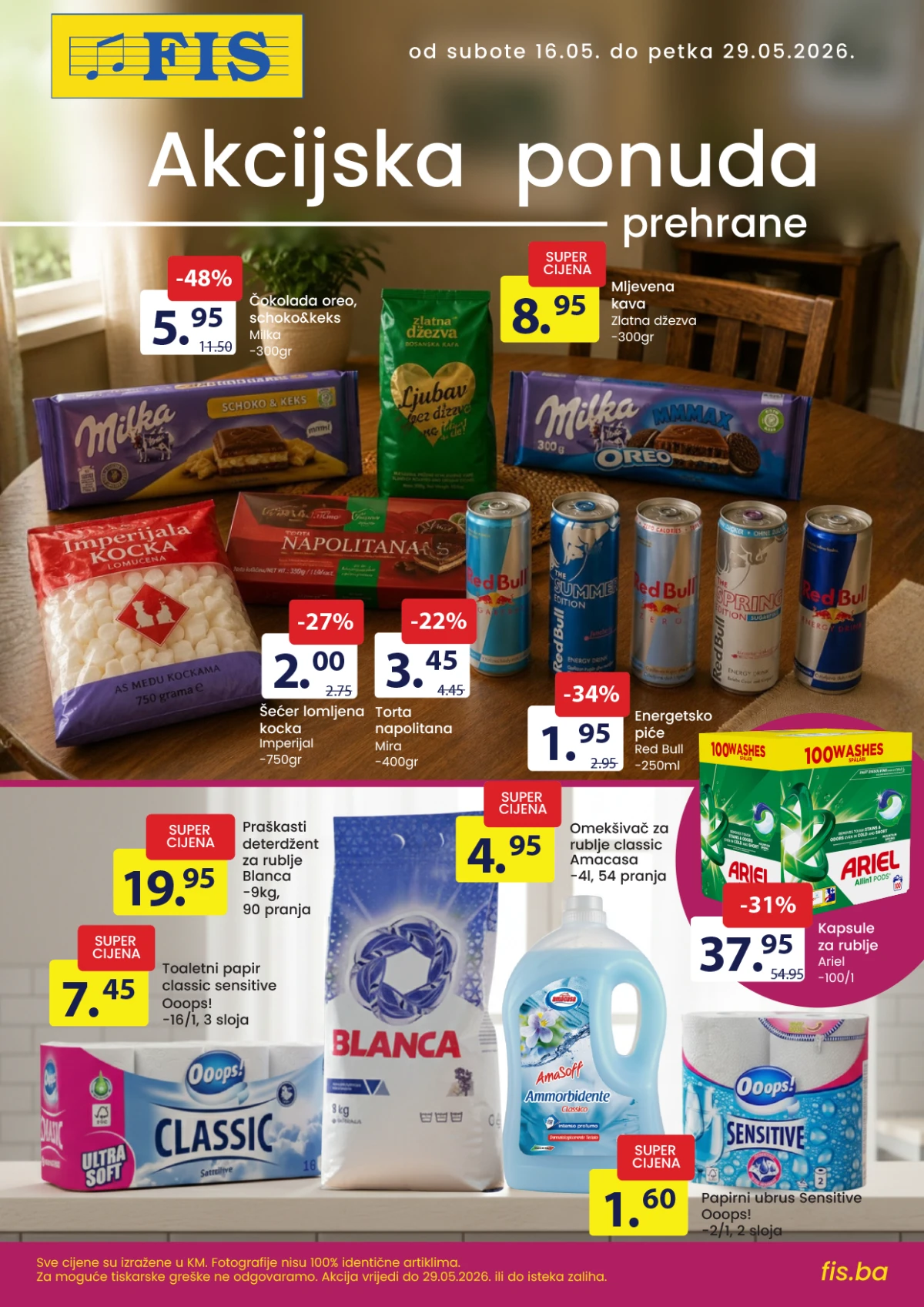 FIS akcijska ponuda prehrane maj 2026 – Milka, Nutella, kafa i kućna hemija na sniženju do 29.05.2026