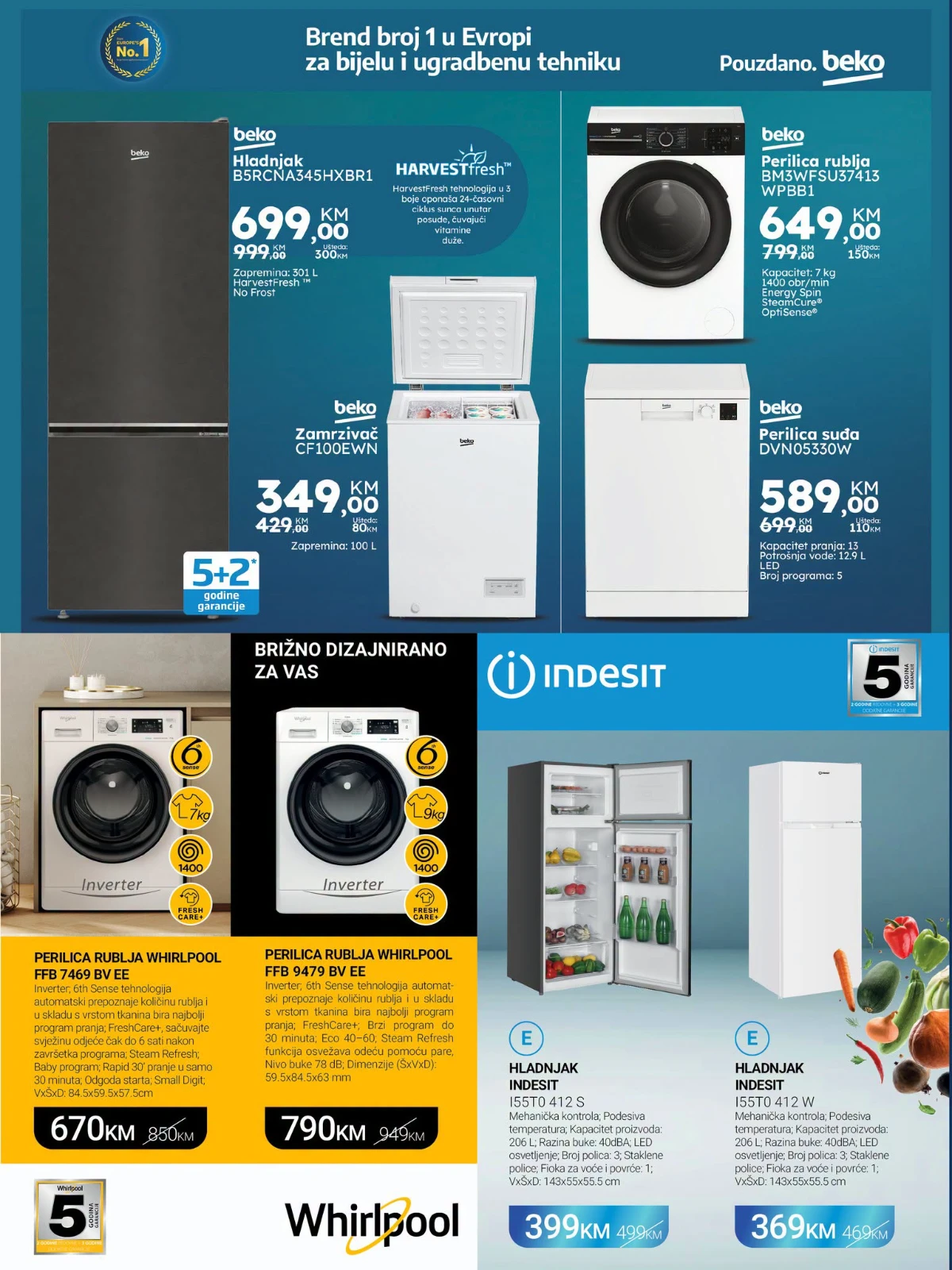 Beko, Whirlpool i Indesit bijela tehnika u FIS akcijskom katalogu