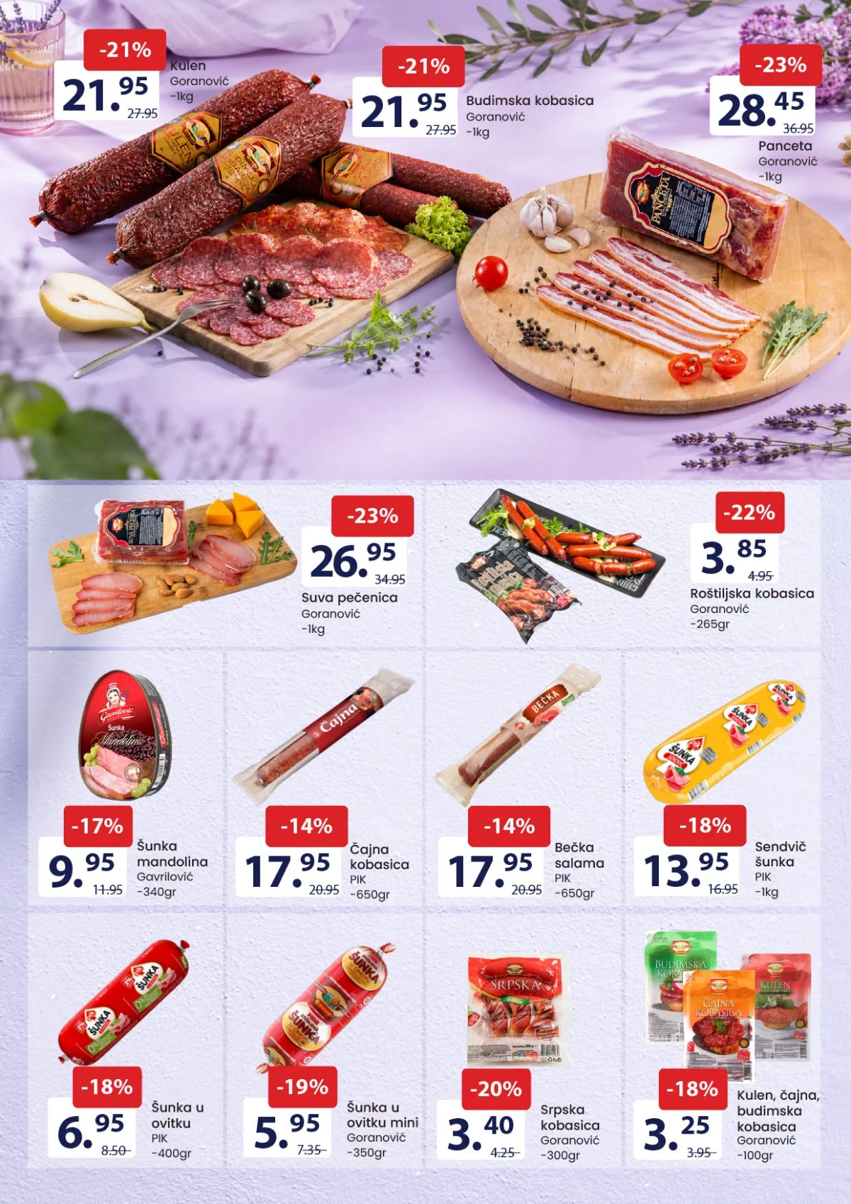 FIS akcija prehrane – suhomesnati proizvodi, kobasice, panceta i delikatese po akcijskim cijenama