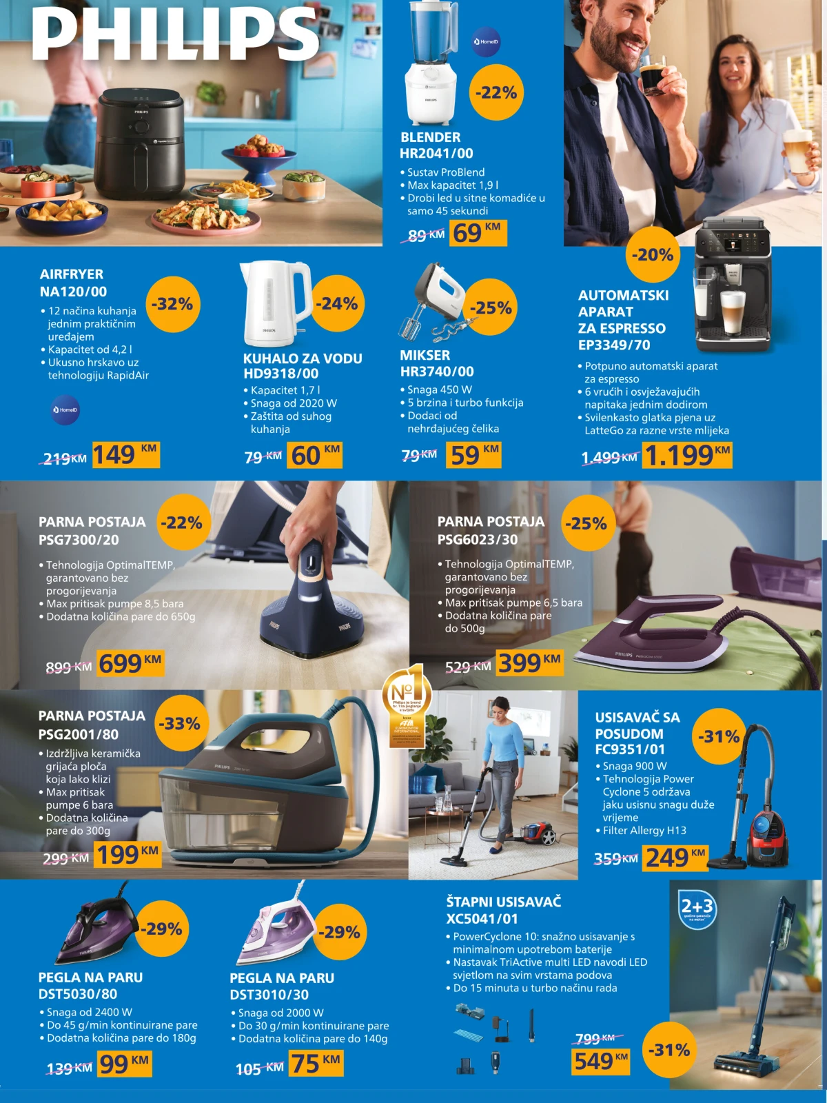 FIS katalog do 14.09.2026. – Philips airfryer, blender, kuhalo, espresso aparat, parne postaje i usisivači