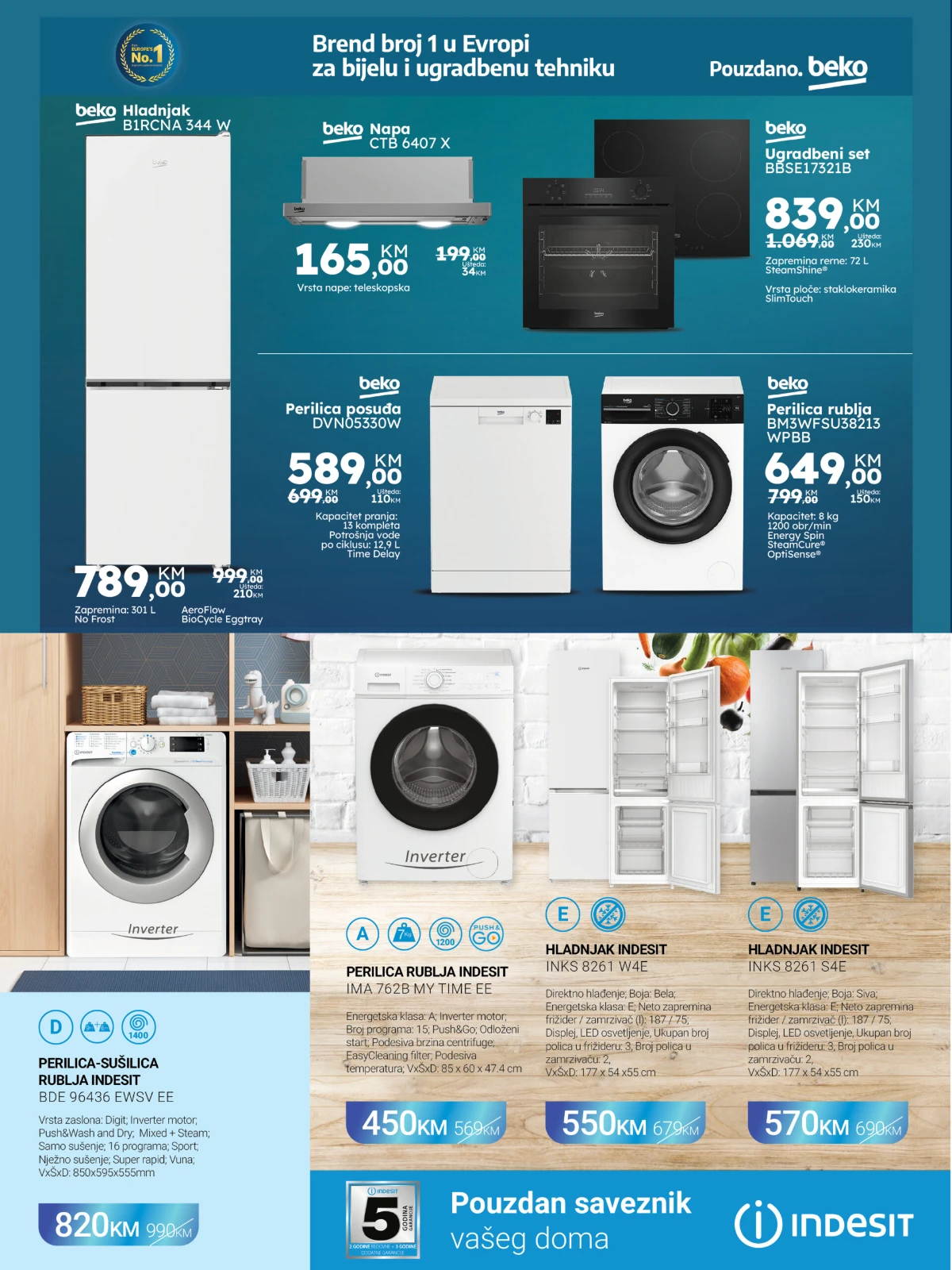 FIS katalog do 14.09.2026. – Beko i Indesit frižideri, perilice rublja i perilice posuđa