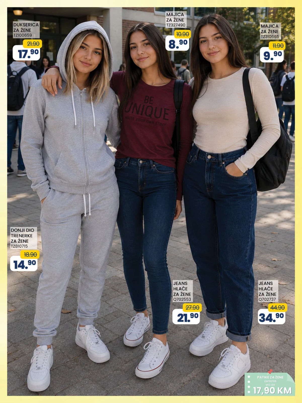 FIS školska akcija do 13.09.2026. – dukserice, majice, trenerke i jeans hlače za žene