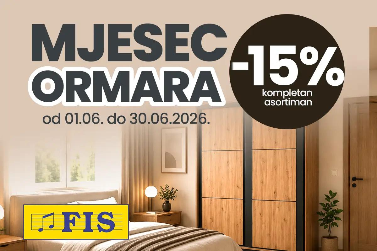 FIS Mjesec ormara – 15% popusta na sve ormare do 30.06.2026 (naslovna strana)