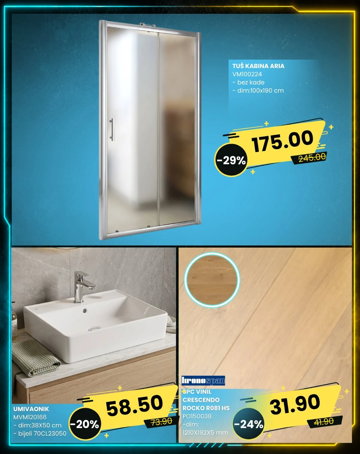 FIS PLUS Sedmica – tuš kabina, umivaonik i PVC vinil podovi na akciji