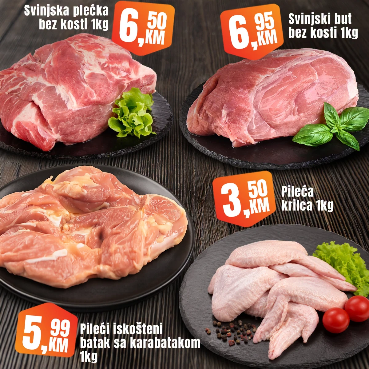 Fortuna Market vikend akcija strana 2 – svinjska plećka 6,50 KM, svinjski but 6,95 KM i pileća krilca 3,50 KM
