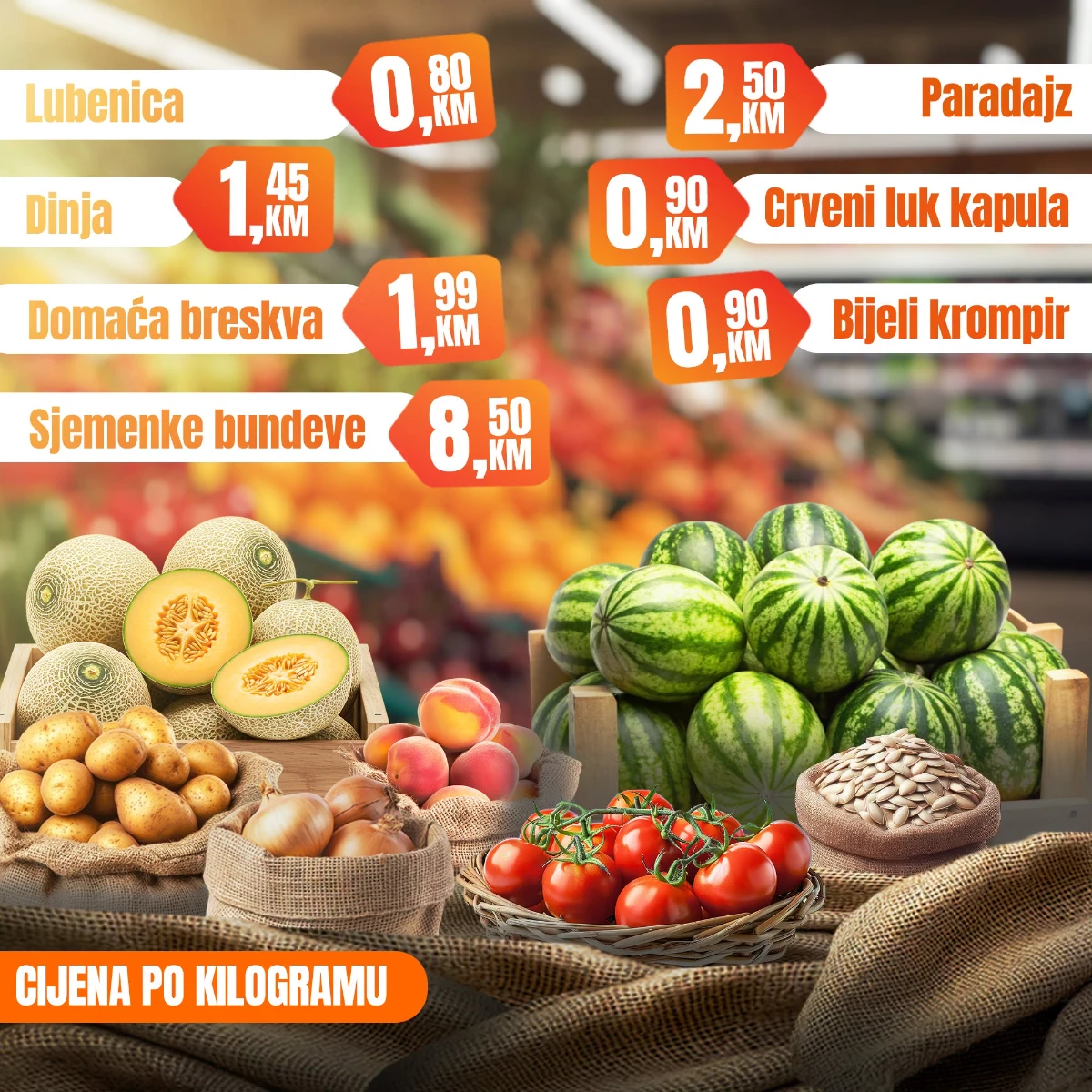 Fortuna Market vikend akcija strana 3 – lubenica, dinja, paradajz, krompir, breskve i drugo svježe voće i povrće