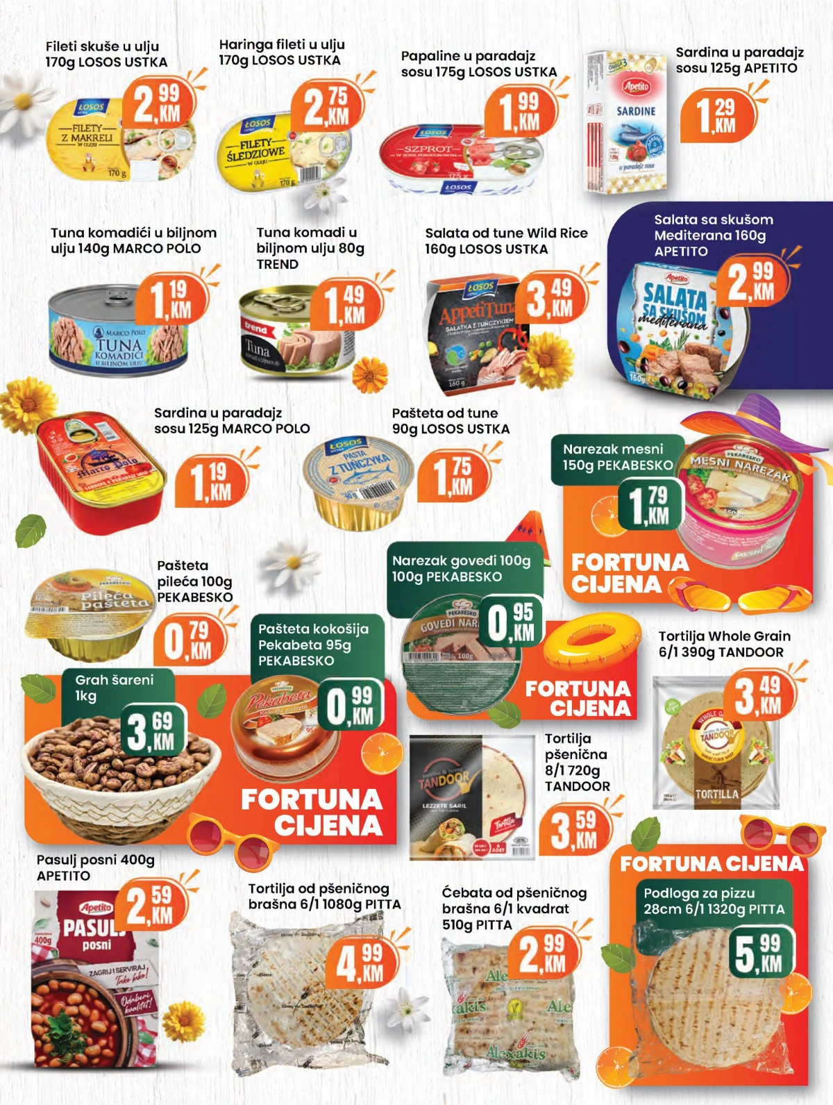 Fortuna Market katalog juli 2026 – konzerve, paštete i tortilje