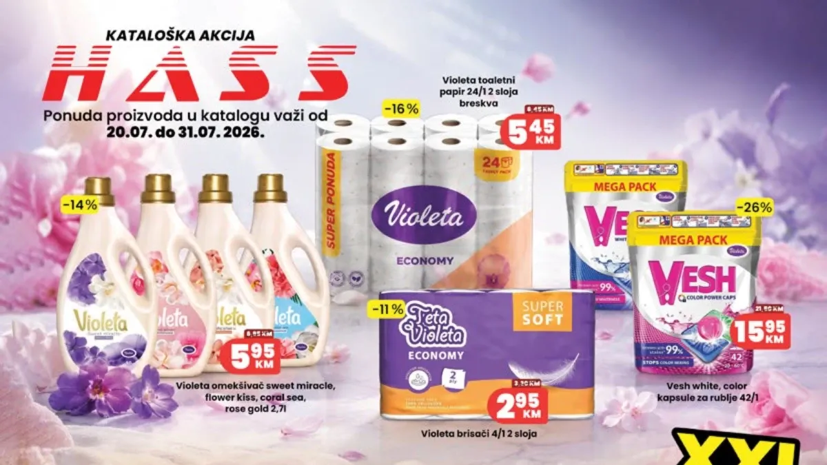 HASS katalog do 31.07.2026. – XXL uštede na prehrani, piću, kućnim potrepštinama, sladoledu i tehnici