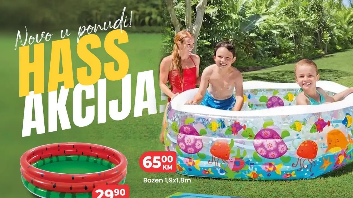 HASS ljetna ponuda bazena, dušeka, lopti i opreme za kupanje