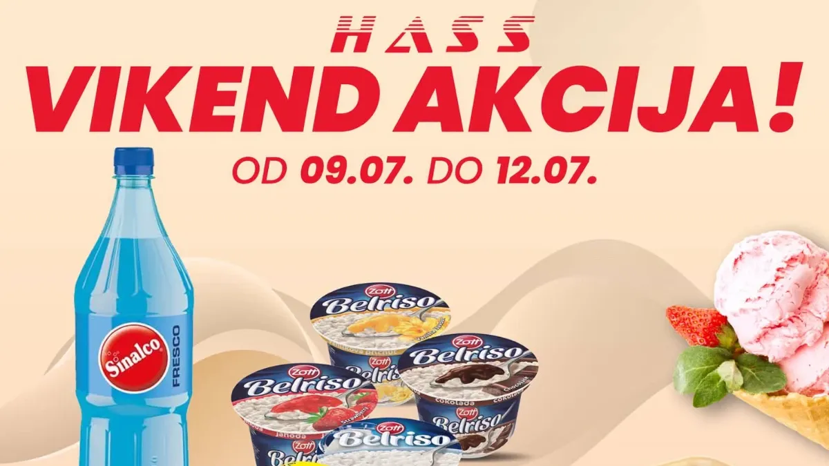 Hass Komerc vikend akcija od 09. do 12.07.2026. – super cijene na prehranu, meso, sladoled i deterdžent