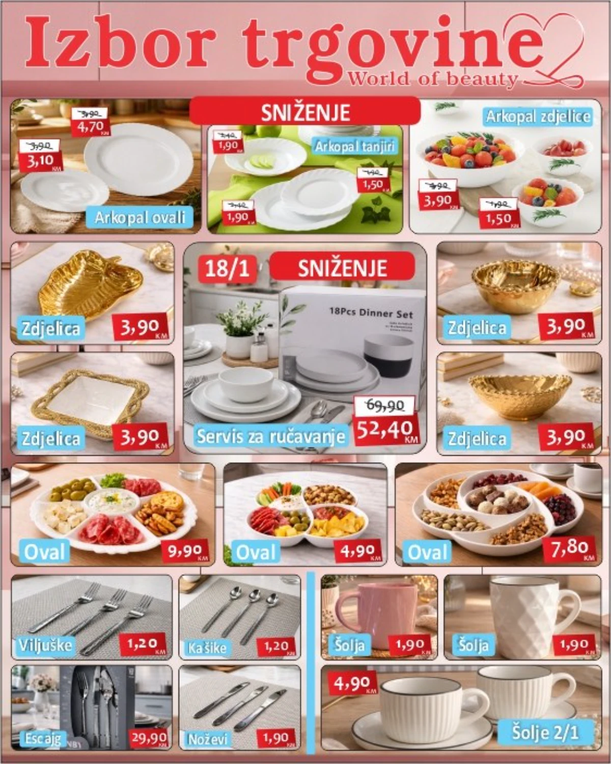 Izbor trgovine katalog maj 2026 – Arkopal ovali, tanjiri, zdjelice, servisi za ručavanje i kuhinjski pribor na sniženju