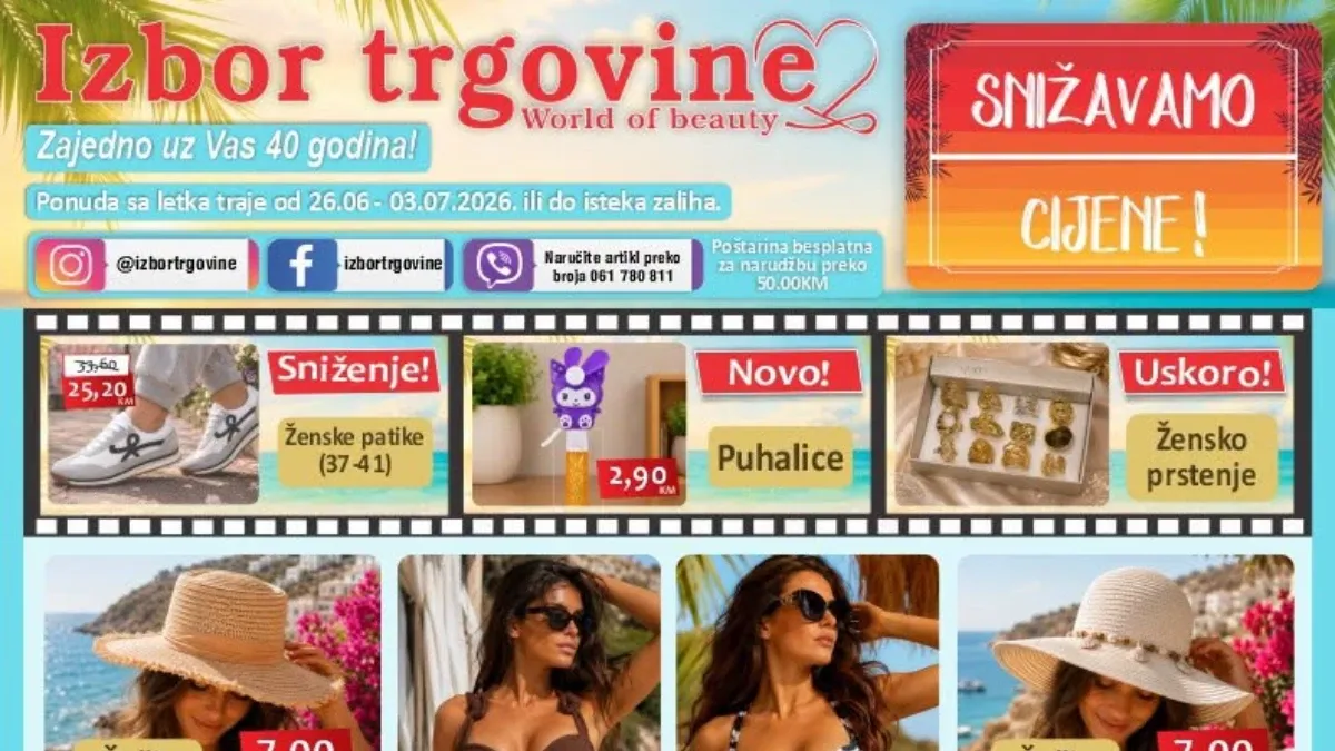 Izbor trgovine akcija do 50% popusta – moda, kozmetika, igračke i proizvodi za dom do 03.07.2026