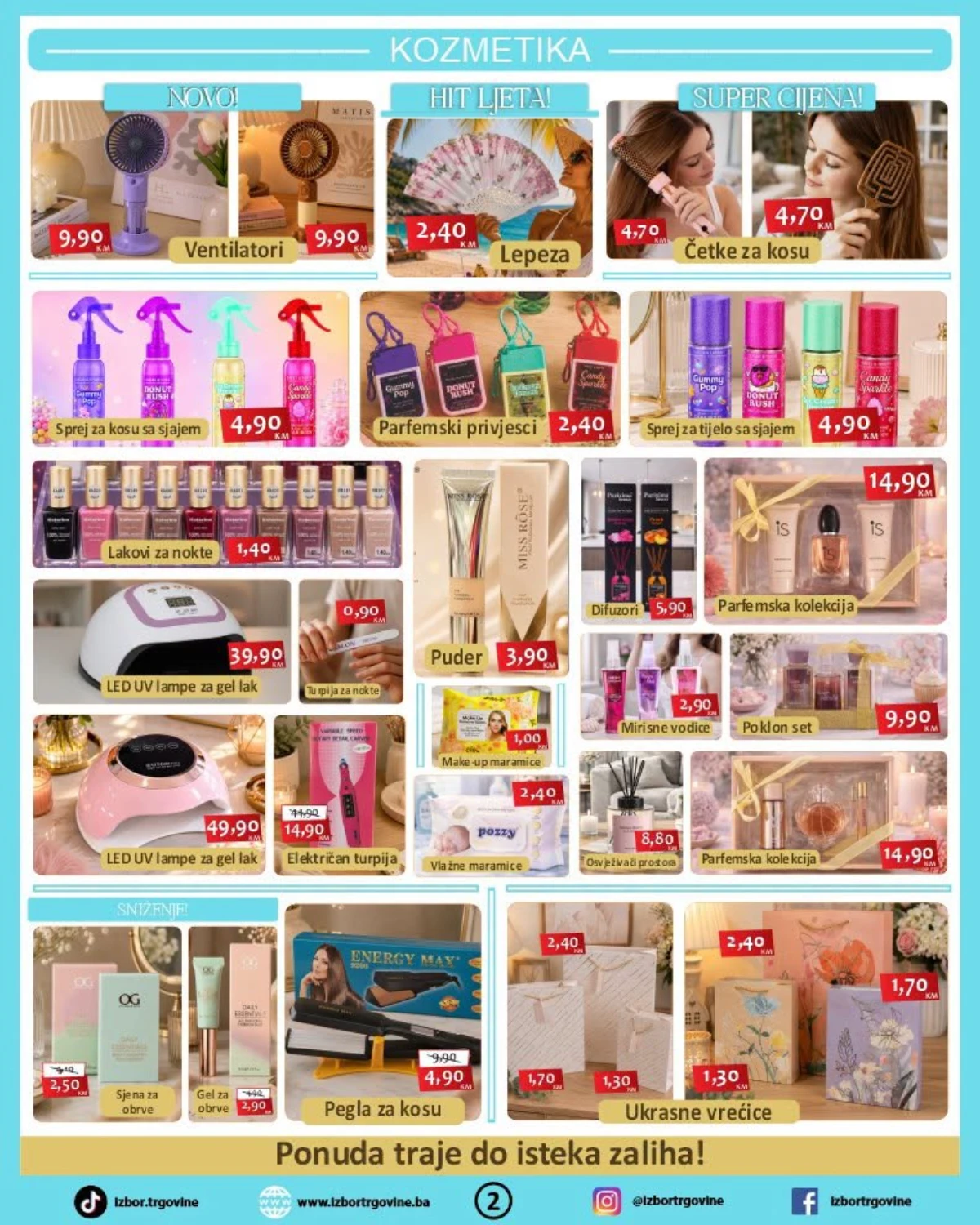 Izbor trgovine akcija – kozmetika, ventilatori, parfemi i beauty dodaci po sniženim cijenama