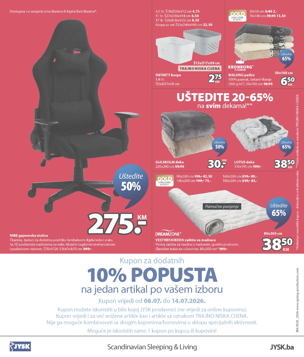 JYSK završna ponuda sezonske rasprodaje sa popustima do 65%