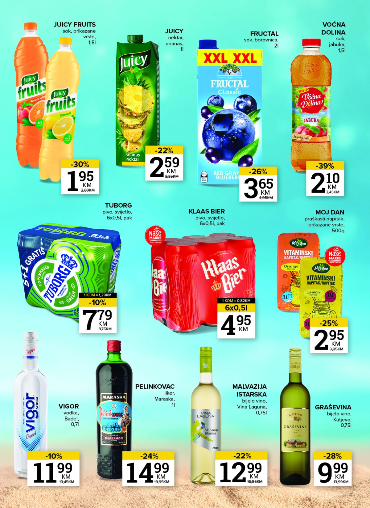 Konzum i Mercator katalog – sokovi, pivo, vino i druga pića po sniženim cijenama