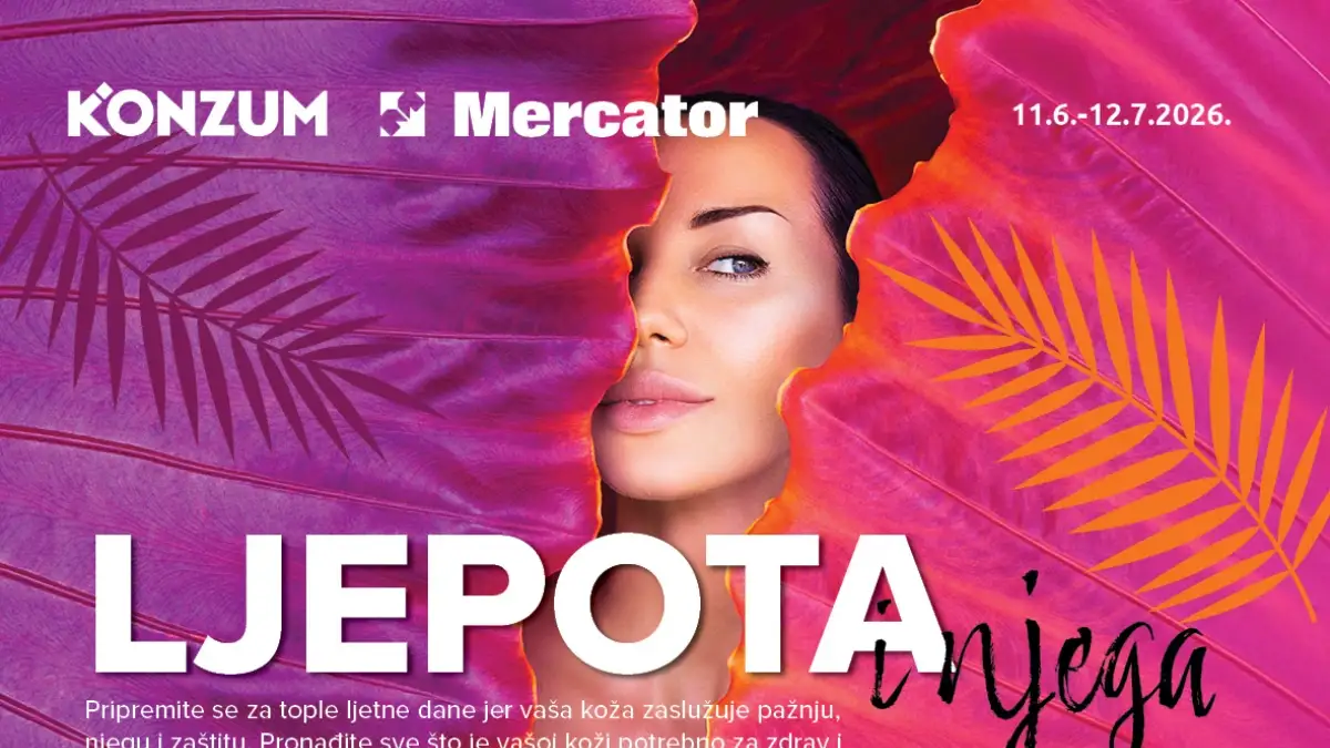 Konzum i Mercator katalog do 45% popusta na kozmetiku i proizvode za njegu do 12.07.2026