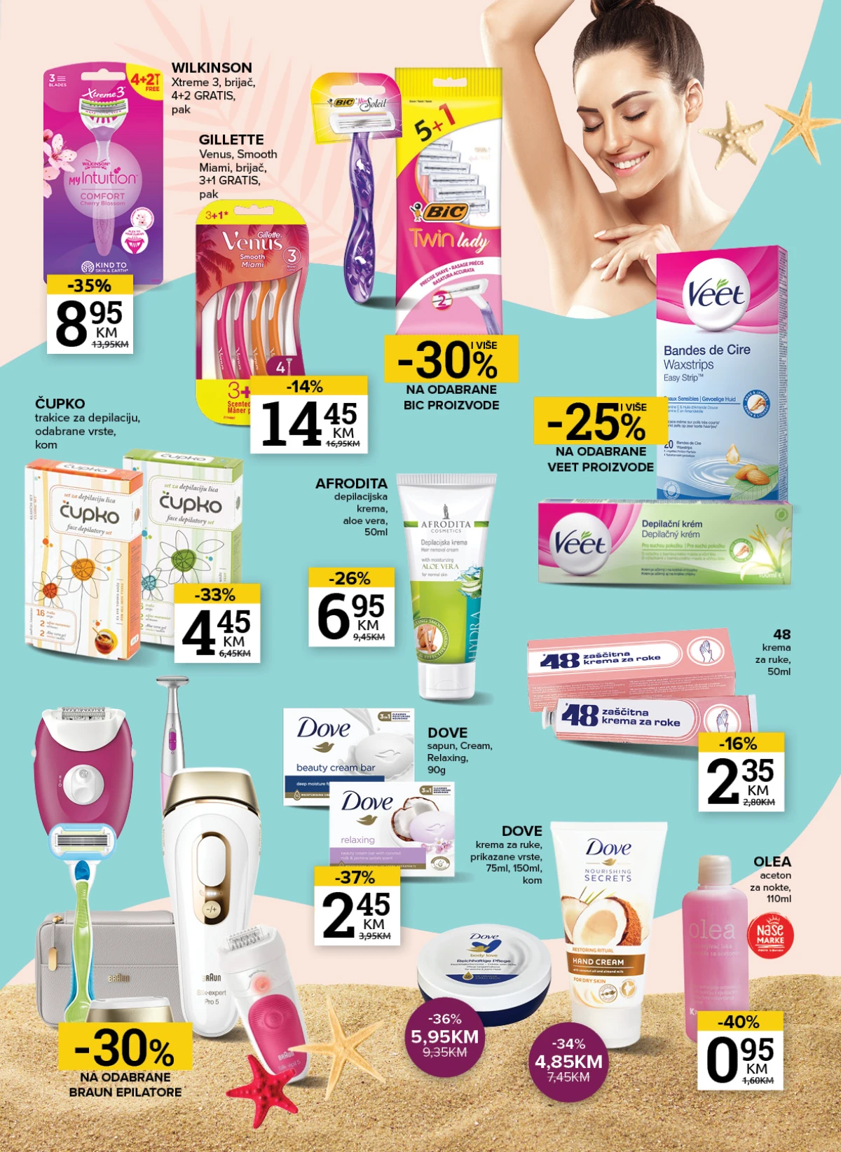 Veet, Wilkinson, Dove i Braun proizvodi za njegu tijela
