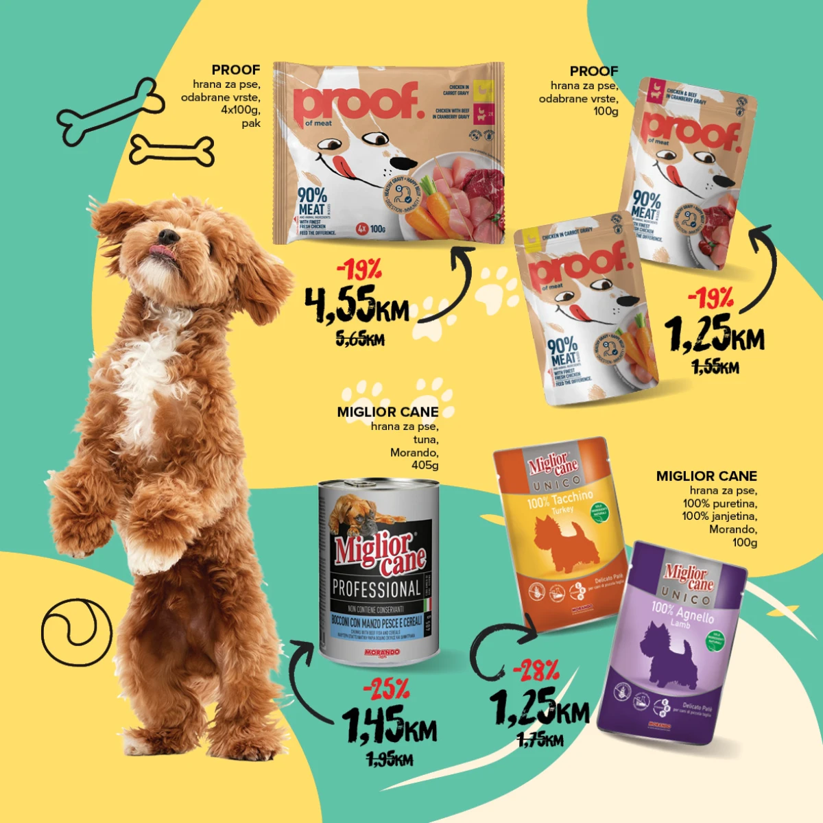 Konzum i Mercator katalog - mokra hrana za pse
