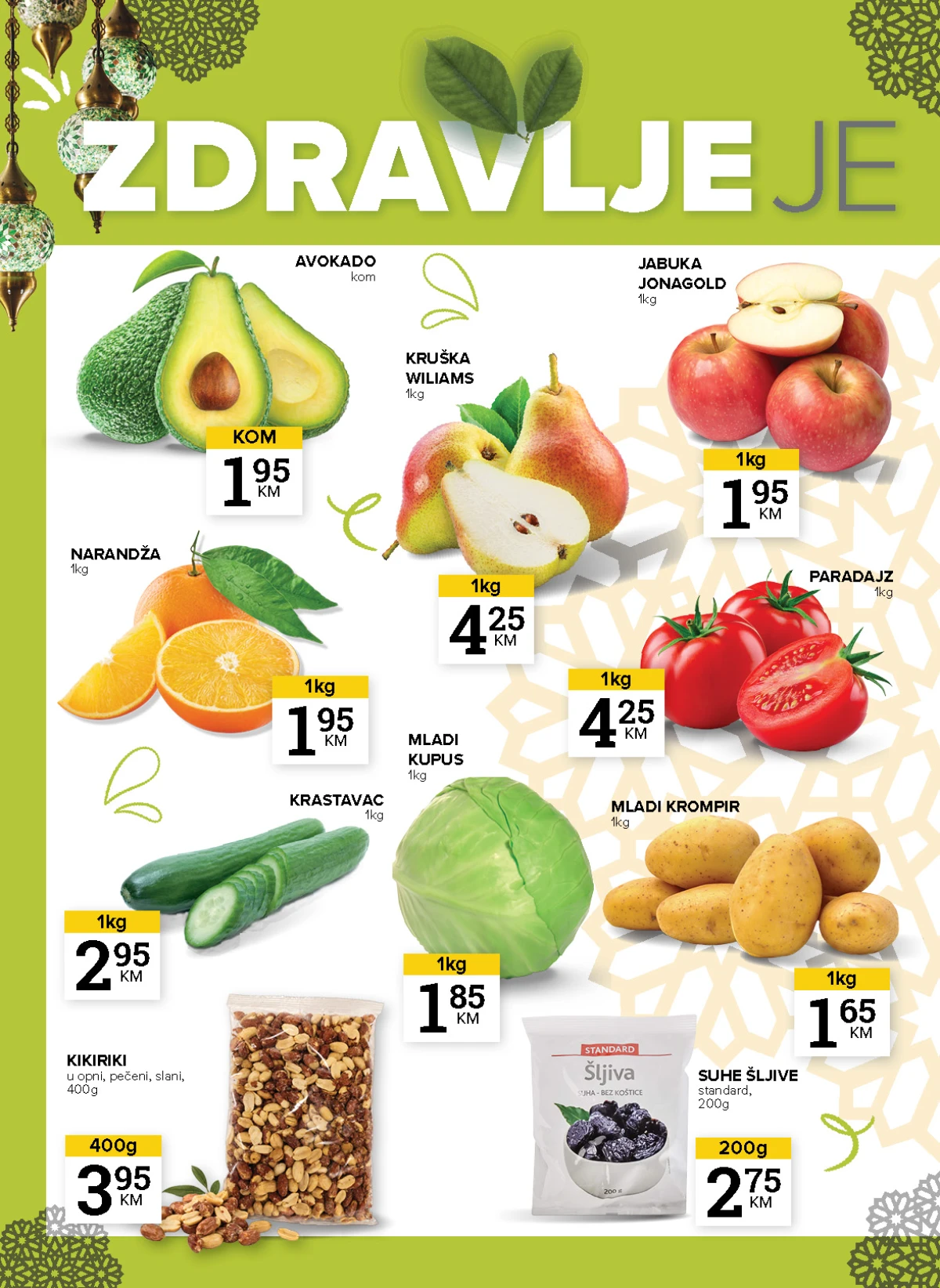 Konzum i Mercator zdrava hrana i svježe voće – strana 6 Konzum i Mercator katalog maj 2026 zdrava hrana avokado jabuka i mladi krompir akcija