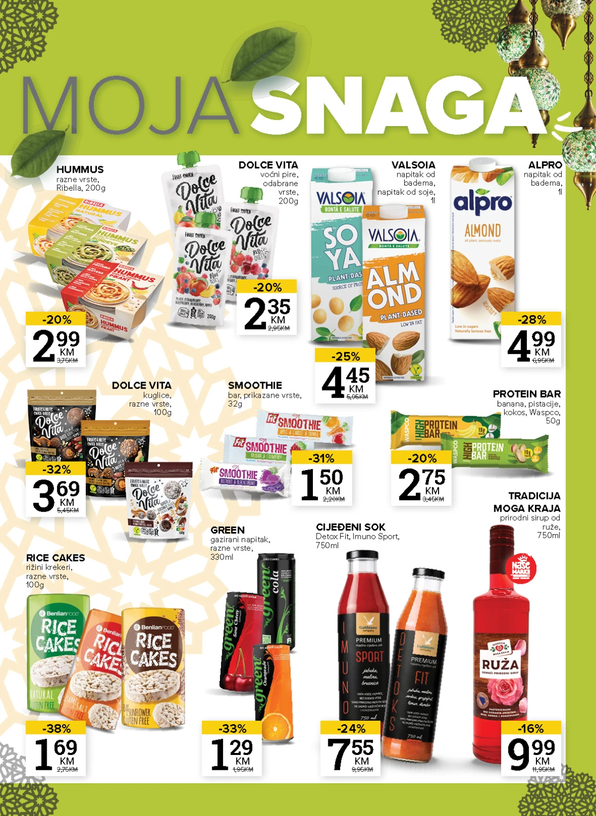 Konzum i Mercator protein proizvodi i zdravi snack artikli Konzum i Mercator katalog maj 2026 protein bar smoothie i zdrava hrana akcija